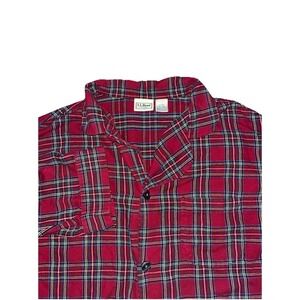 L.L. Bean 107924 Tartan Watch Plaid Pajama Top Red Maroon Men's Size XL Tall XLT